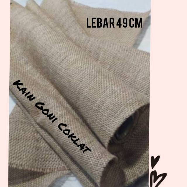 1 YARD - KAIN GONI | BURLAP COKLAT | LEBAR 48 CM | BAHAN MAHAR &amp; CRAFT