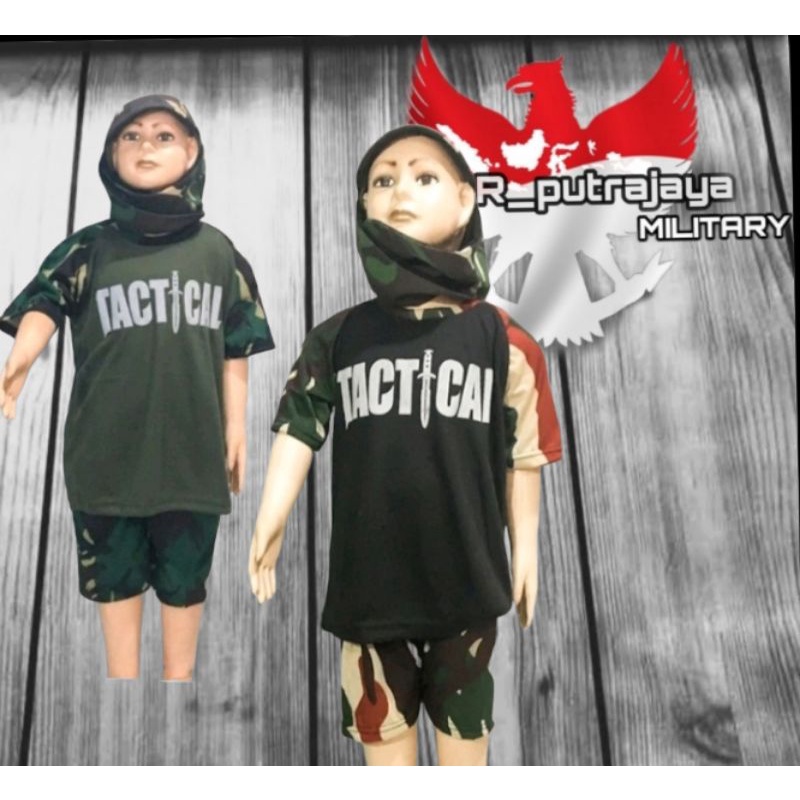 Setelan Loreng Anak TACTICAL TNI AD Piyama Loreng Anak Kaos Loreng Anak Kaos Tactical