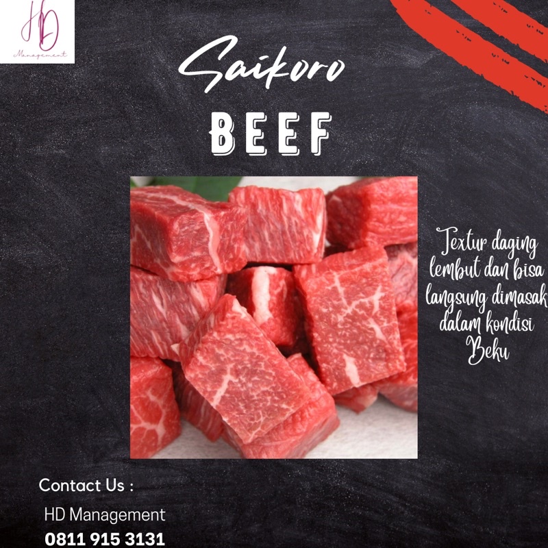 HD Management Ready Saikoro Beef Wagyu Halal 500gram