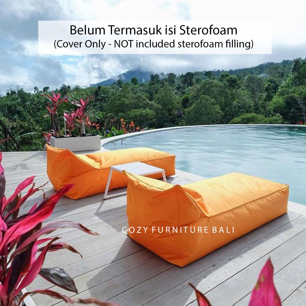 BEAN BAG - LONG - LARGE - (COVER ONLY, NO STYROFOAM BALLS) POLYSTER - SOFA OUTDOOR