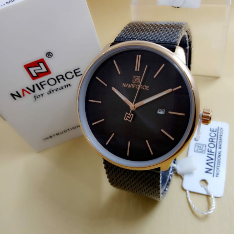 Jam tangan Pria Naviforce rantai pasir original