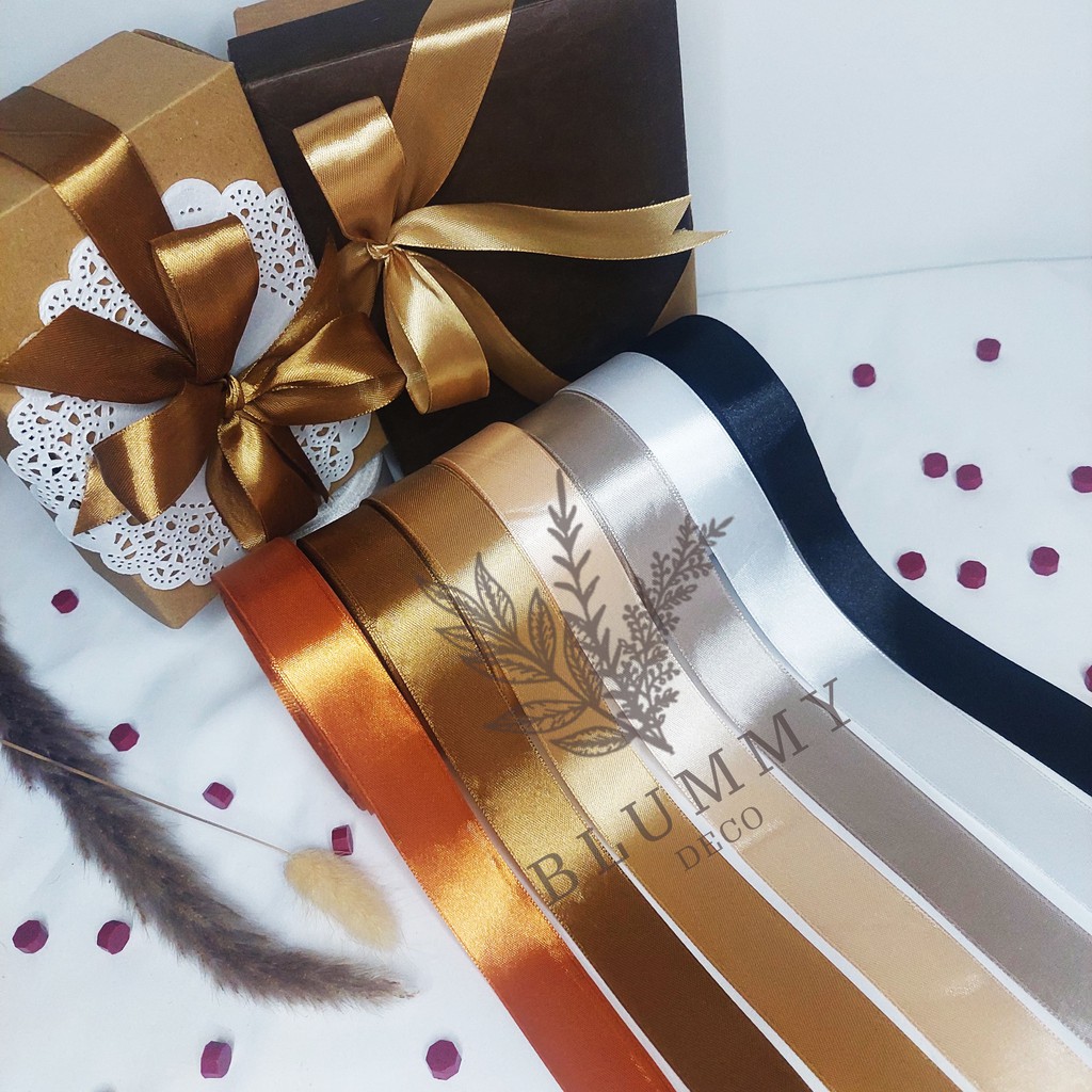 

[2 Meter] Pita Satin Pita Kain Silk Ribbon per 2 Meter Pita Dekorasi Box