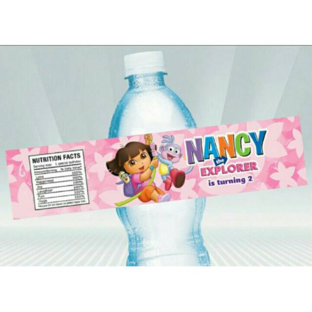 Label aqua dora explorer / label air mineral botol dora
