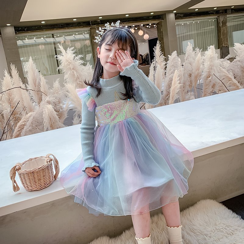 CHUBBI 82 Dress Gaun Baju Anak Perempuan Unicorn Sequin