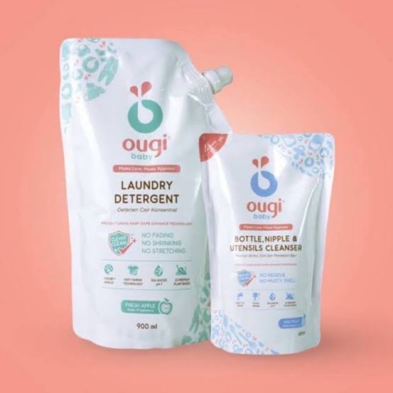 Ougi Baby Refill Package Laundry Detergent 900ml Bottle Cleanser 450ml Ougi Paket Refill Sabun Cuci