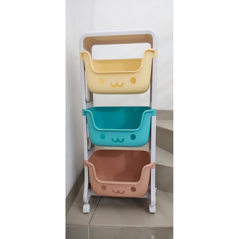 YM-513 Rak Gemes Susun Dengan Roda Tempat Penyimpanan Mainan Anak