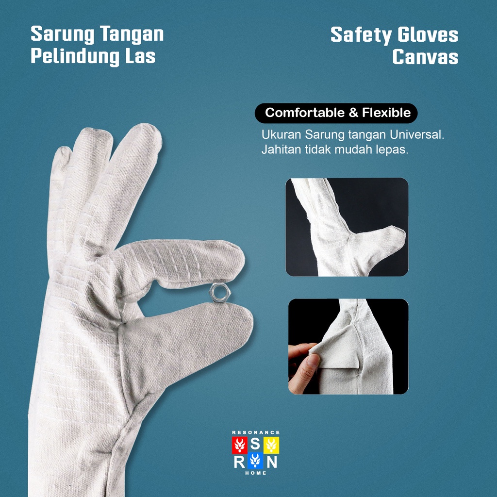 Sarung Tangan Las Putih / Safety Gloves Resonance Home