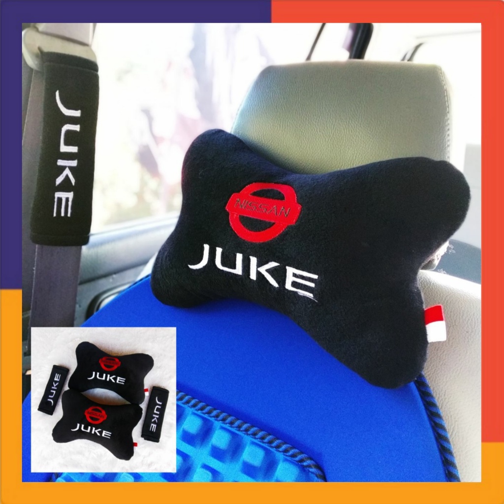 Bantal Headrest Sandaran Leher Mobil Logo Nissan Juke