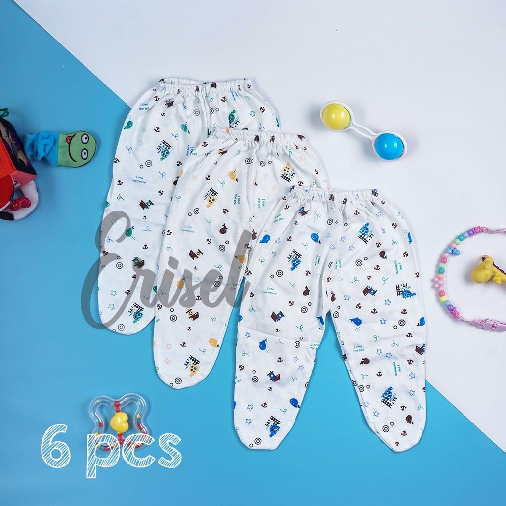 6 PCS CELANA BAYI TUTUP KAKI/CELANA KODOK/CELANA PANJANG BAYI BARU LAHIR