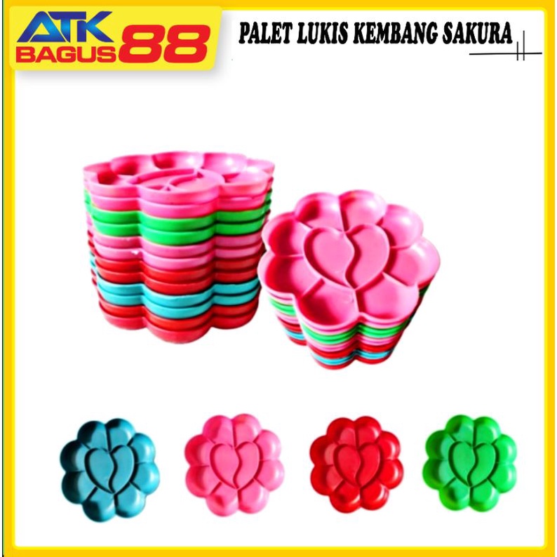 PALET LUKIS 1 PCS / PIRING CAT AIR SAKURA / TEMPAT CAT KEMBANG BESCO