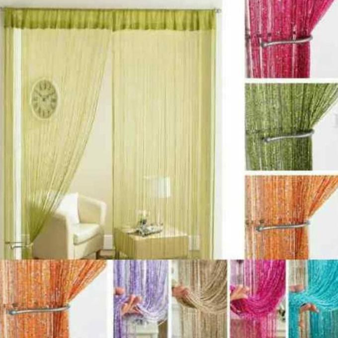 super sale Tirai Gliter POLOS / Tirai Benang Glitter ready stock