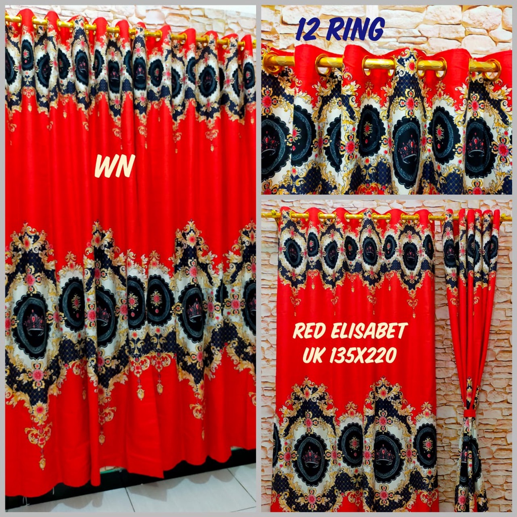 Produksi Sendiri Promo Gorden Smokring Besar Murah 12 Ring Homemade uk 135x220