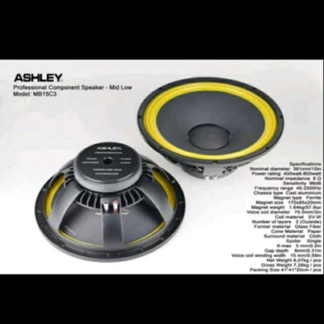 SPEAKER 15 INCH MID LOW ASHLEY  MB 15 C3 Murah..