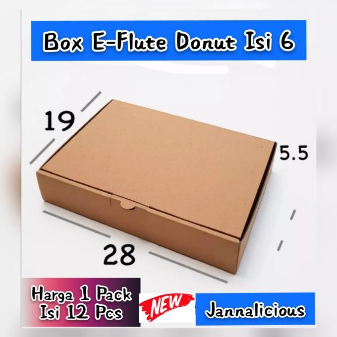 

[COD] BOX E ~ FLUTE DONUT uk.28x19 x5.5cm hampers brown ~ FOOD GRADE [12pcs] [COD]