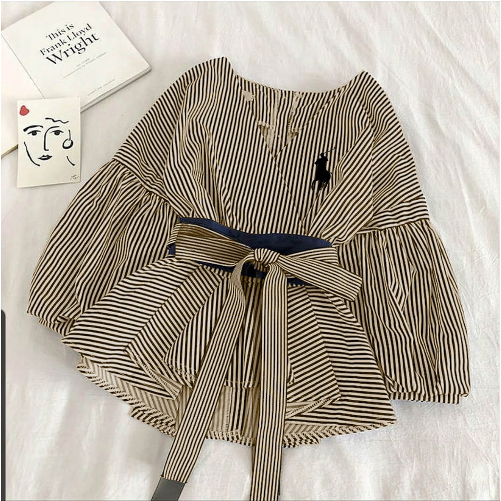 FWG - BLOUSE DAIMA / BLOUSE SALUR / BLOUSE KOREA / ATASAN TERBARU  / ATASAN WANITA-SALUR POLO COKSU