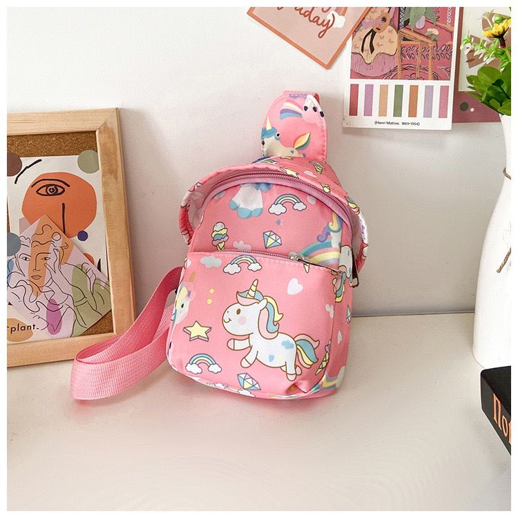 EL 4490 RISCE TAS WAISTBAG IMPORT ANAK UNISEX CEWEK COWOK PRIA WANITA LAKI-LAKI PEREMPUAN MOTIF DINO UNICORN