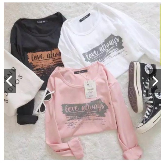 fifi fashion Long Sleeve Love Always Tumbler Tee