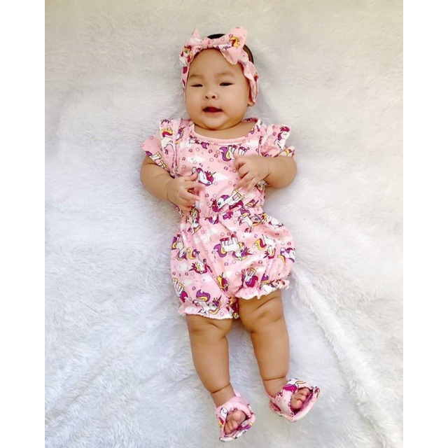 LUNA JUMPSUIT BAYI 3-12 bulan free headband dan sendal