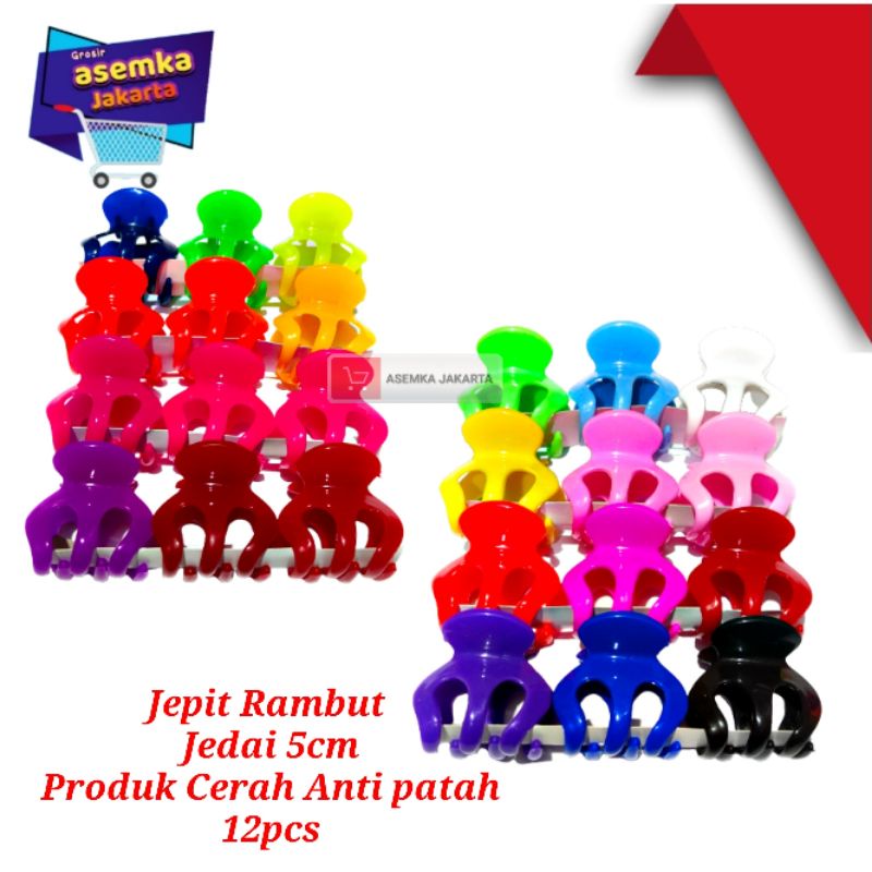 Jepit Rambut Jedai 5cm Produk cerah Stabilo Grosir 12pcs