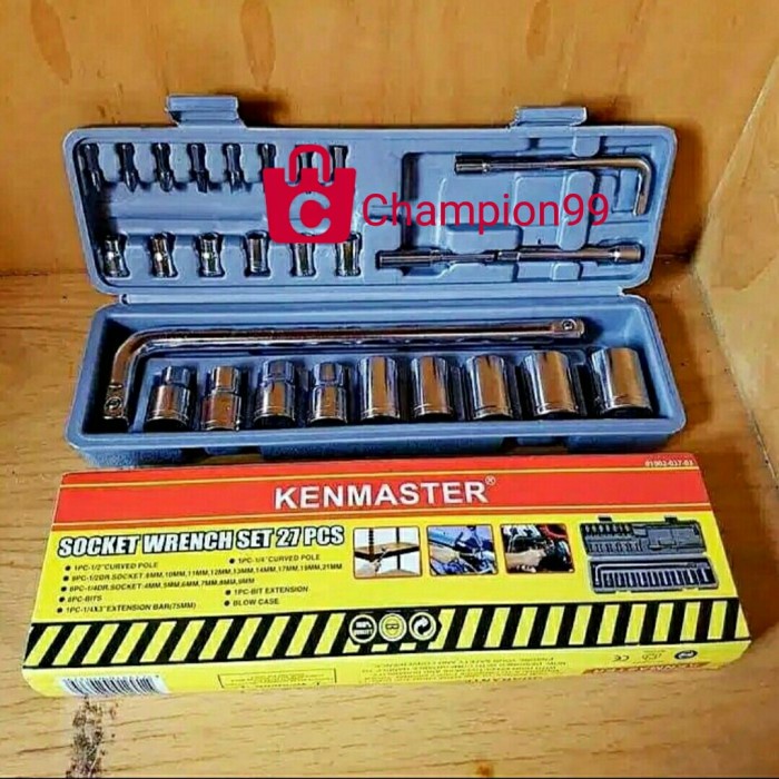 Kunci Sok Sock 27 PCS KENMASTER ORI/Socket Wrench Set KENMASTER 27 PCS