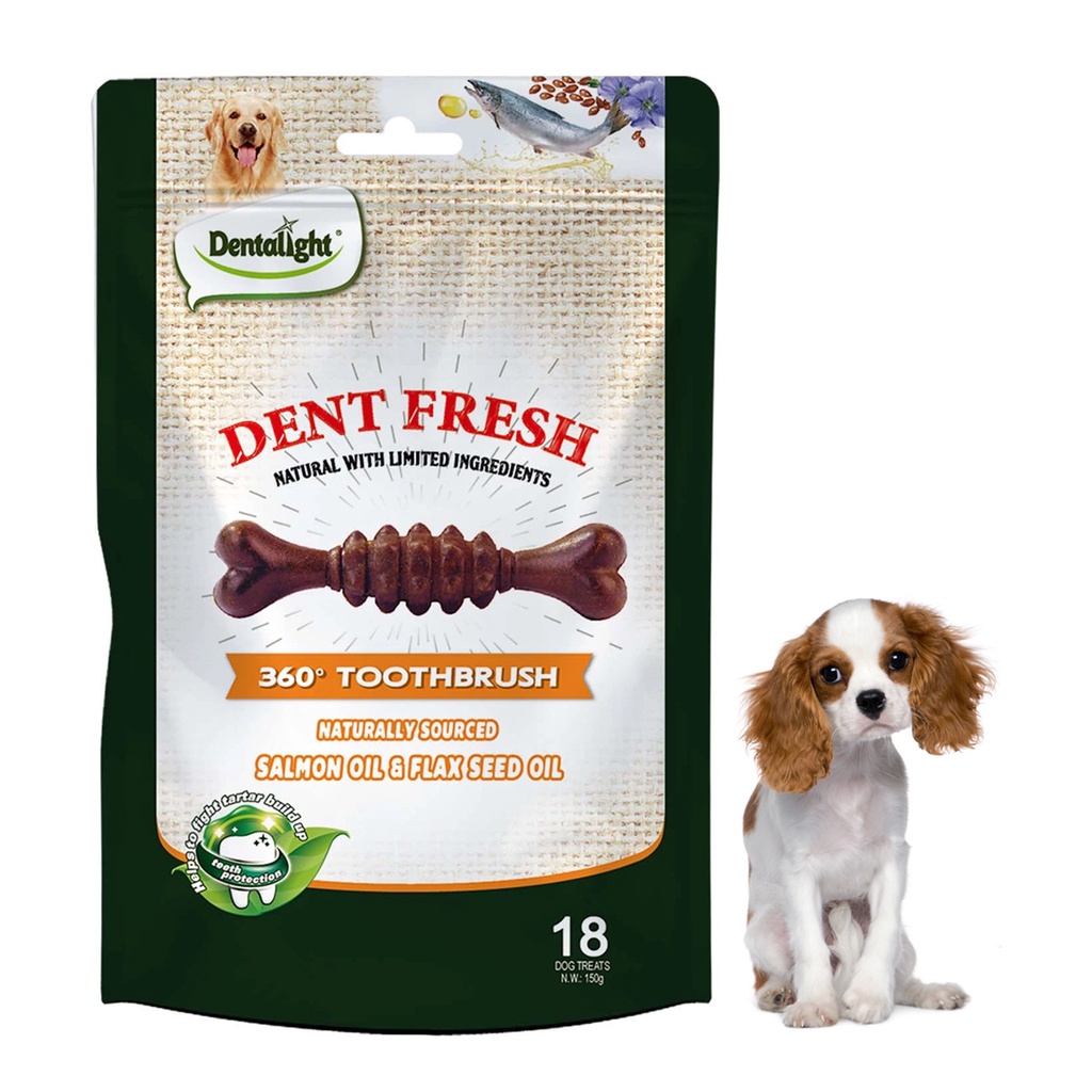 Dentalight Dentfresh Coat Salmon Oil Flax Seed Oil 150gr Snack Anjing Shopee Indonesia