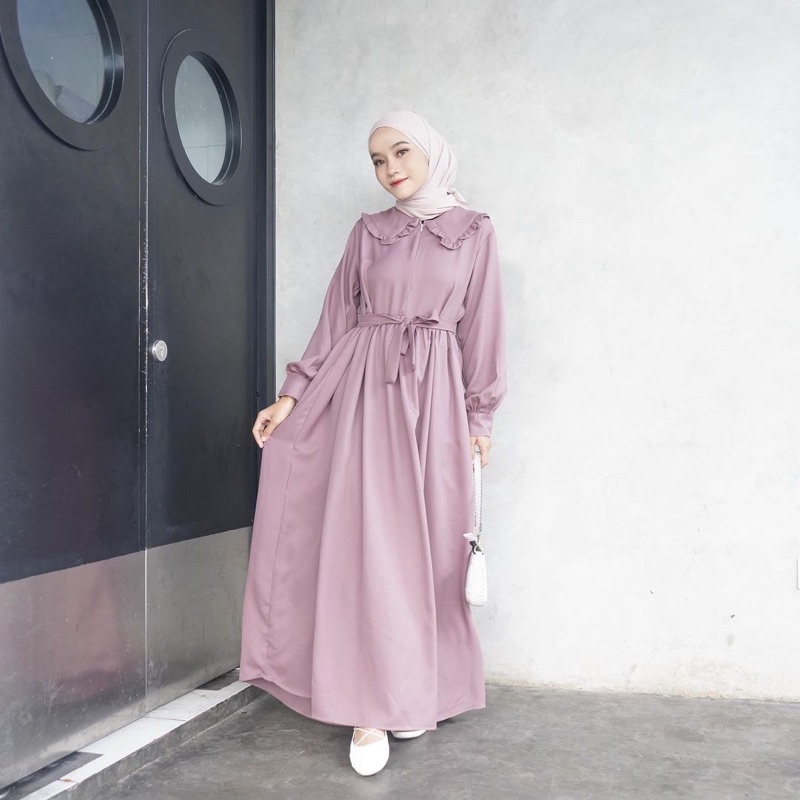 DINZA DRESS by Elsire signature | Raya Collection | Gamis collar | Ankle Dress | Locana label