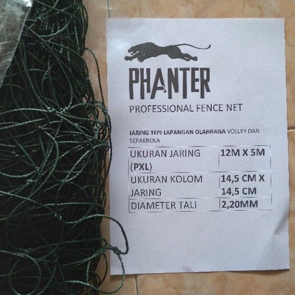 ORIGINAL COD JARING VOLI P 12M X L 5M TEBEL 2.20MM JARING PAGAR VOLLI JARING BOLA JARING LAPANGAN