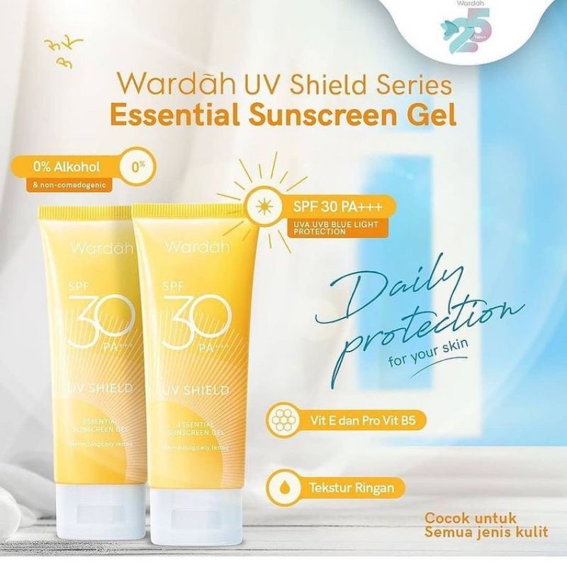 Wardah Sunscreen Gel SPF 30 (40ml) [Kemasan Baru] Suncare sun screen masker wajah