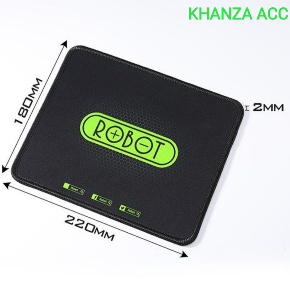 KHANZAACC Mousepad Anti Slip ROBOT RP01 Gaming Polos Hitam Murah Rubber Original