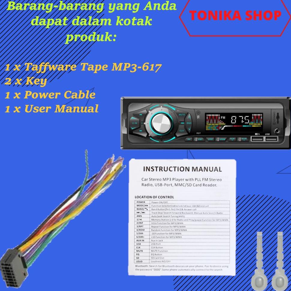 Tape Mobil Tip Audio Tipe Head Unit Single Din Mp3 Player Bluetooth Receiver Power Radio Usb Murah