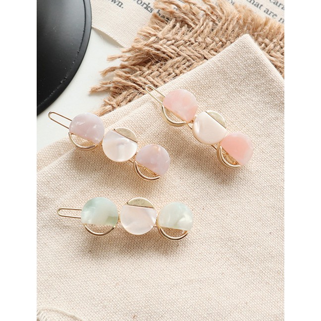 LRC Jepit Rambut Fashion Round Acetate Geometry Card Hair Clip F4321x