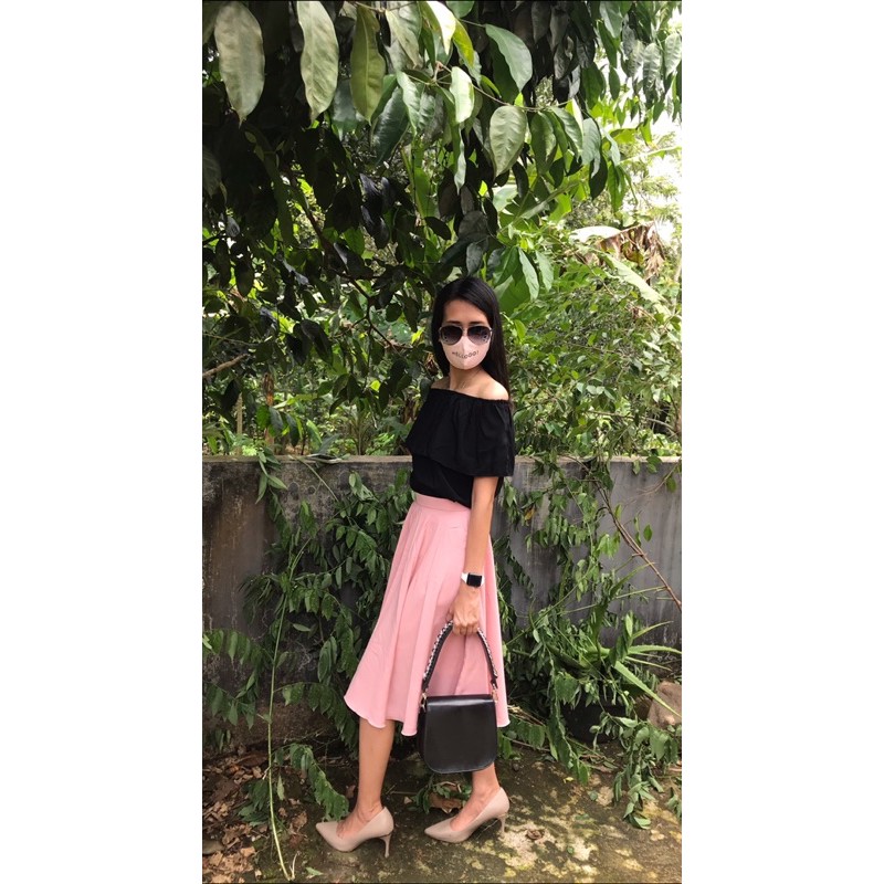 Baju Atasan Sabrina Wanita Kekinian Blouse Korean Style Korea Blus Cewek