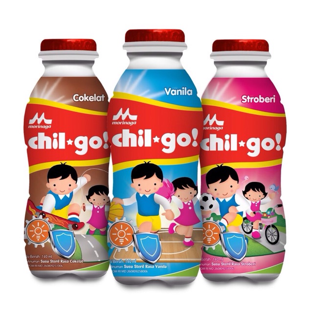 MORINAGA - SUSU UHT CHIL GO 130 ML - COKLAT / VANILA / PLAIN / STRAWBERRY