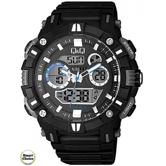 Q&Q QnQ QQ Analog Digital Jam Tangan Pria Hitam GW88J002Y Original