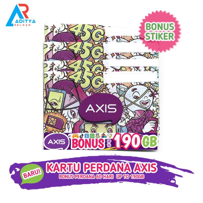 Kartu Perdana Axis Kuota 141GB Up To 190GB