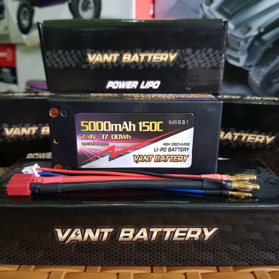 VANT 5000MAH 7.4V 150C GRAPHENE HARD CASE SHORT LIPO BATTERY