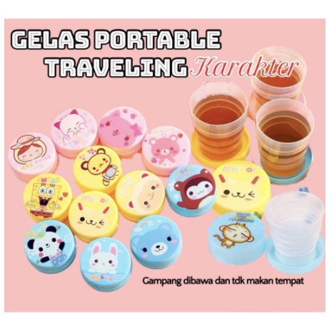 GELAS LIPAT PORTABLE MOTIF KARTUN