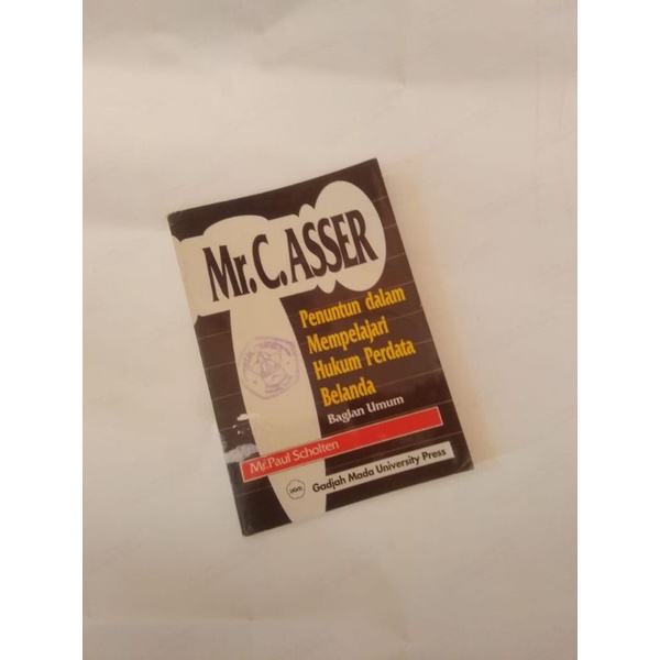 Original buku Penuntun dalam Mempelajari Hukum Perdata Belanda Mr C Asser