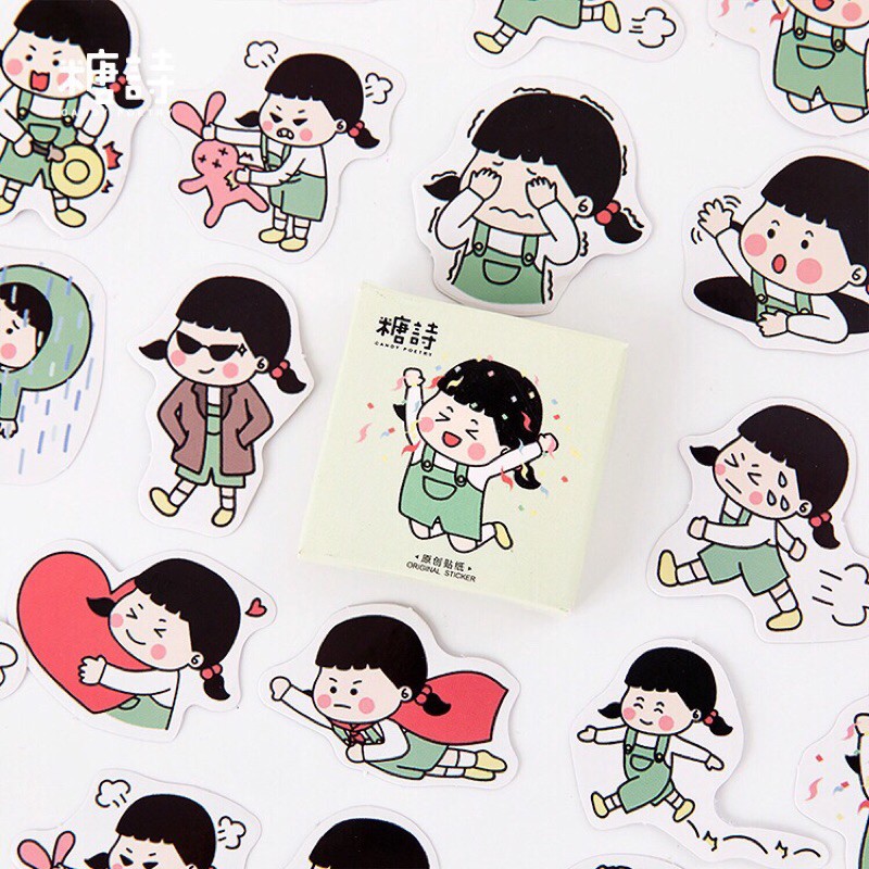 

Sticker Cute Girl Tumblr/Scrapbook/DIY/Bujo 45pcs