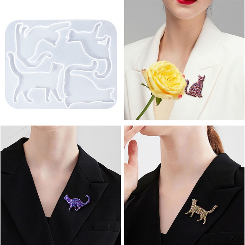 Siy Cetakan Epoxy Resin Bentuk Kartun Kucing 3D Bahan Silikon Untuk DIY Aksesoris Gantungan Kunci