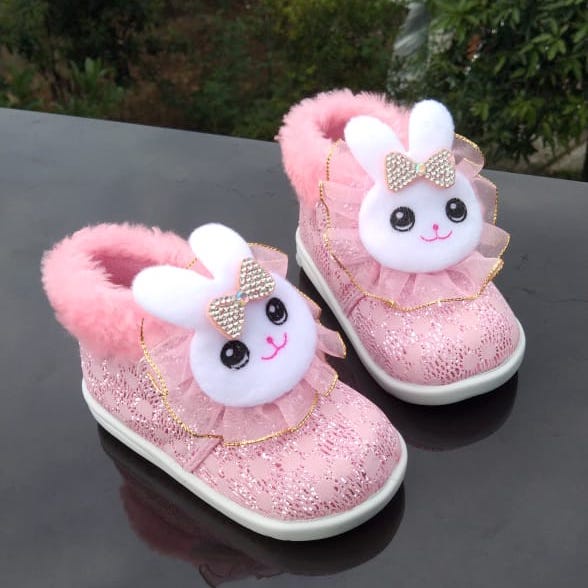 SNP06 Sepatu Pesta Anak Perempuan Bunyi Cit Cit umur 1 - 6 tahun - Boneka Kelinci