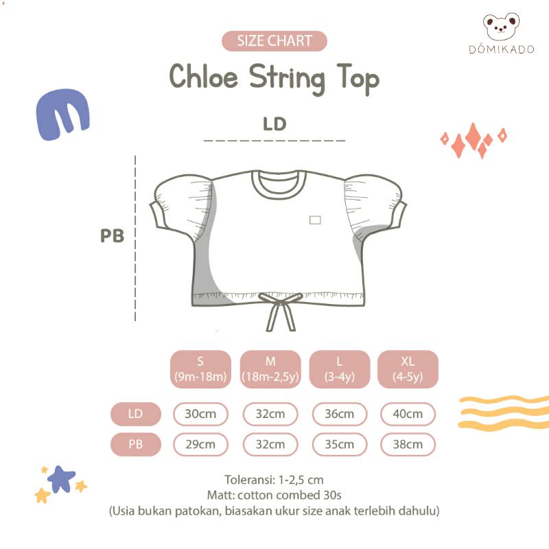 Little Arash| Chloe String Top | Atasan kaos anak perempuan