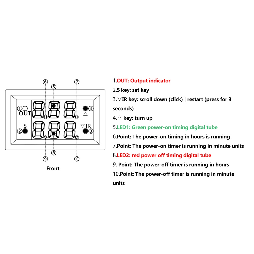 Modul relay Waktu digital DC12V display Ganda adjustable