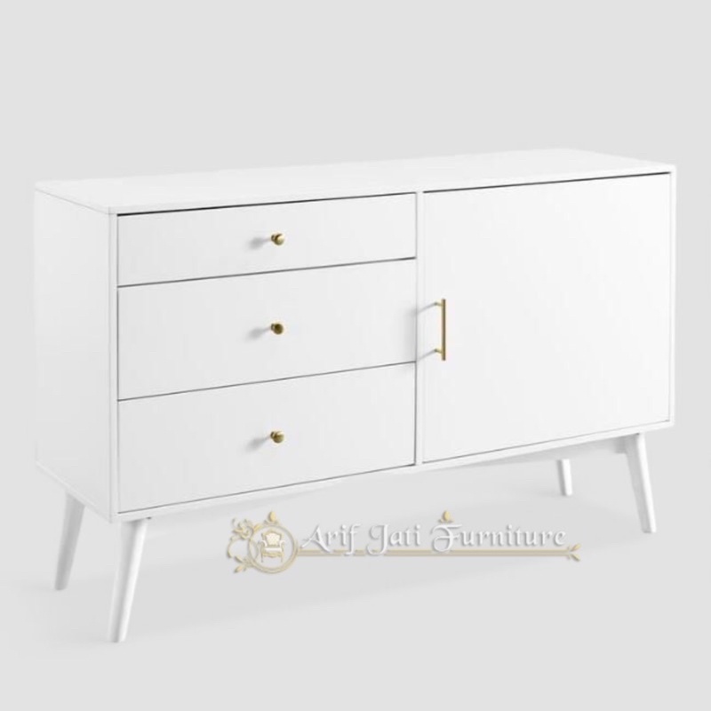 Meja Nakas TV Minimalis Putih Duco