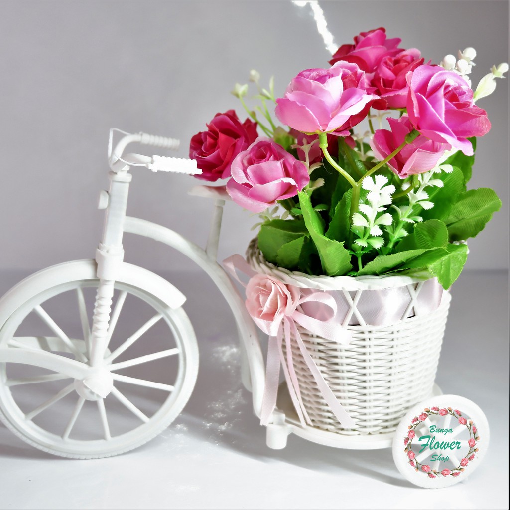 NEW !! Buket Bunga Rose H-S-008 - Termasuk Vas Bunga - Pajangan Bunga