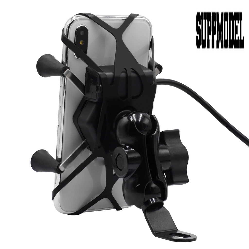 Bracket Dudukan Handphone Universal Rotasi 360 Derajat Dengan Port Charger USB