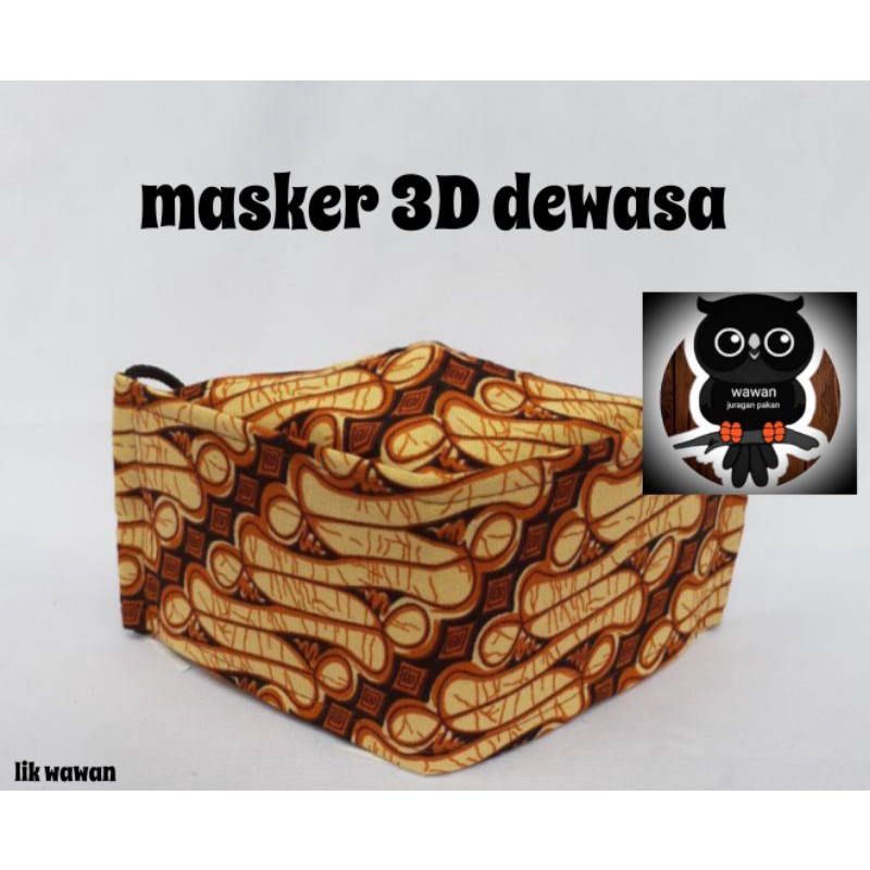 MASKER BATIK, MASKER BATIK DEWASA, MASKER 3D BATIK