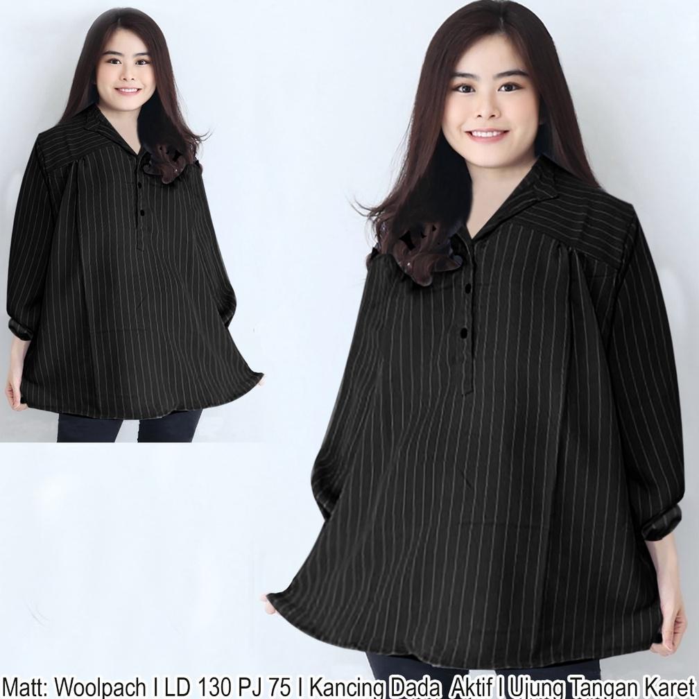 WSE390 - Blouse Jumbo Revo Atasan Oversize Lengan Panjang Atasan Wanita Blouse Kemeja BIGSIZE XXXL LD 130 CM PJ 75 CM PREMIUM QUALITY