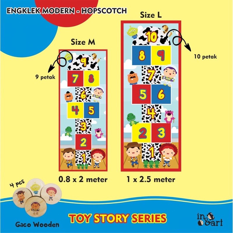 ENGKLEK MODERN TOY STORY PERMAINAN TRADISIONAL ANAK SONDAH HOPSCOTCH MAINAN AKTIVITAS ANAK