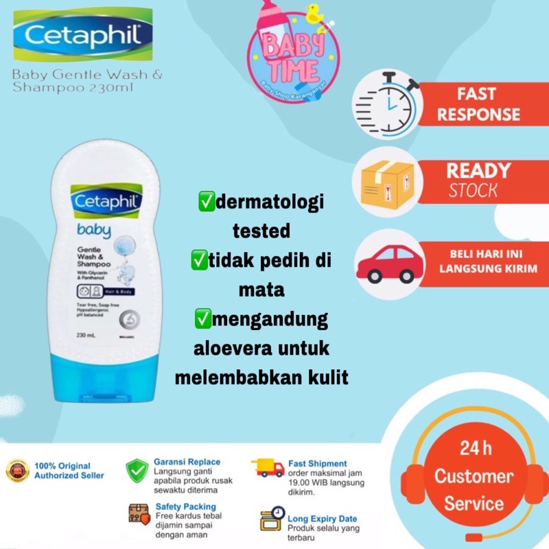 Cetaphil baby wash and shampo with glycerin &amp; panthenol / cetaphil / sabun bayi